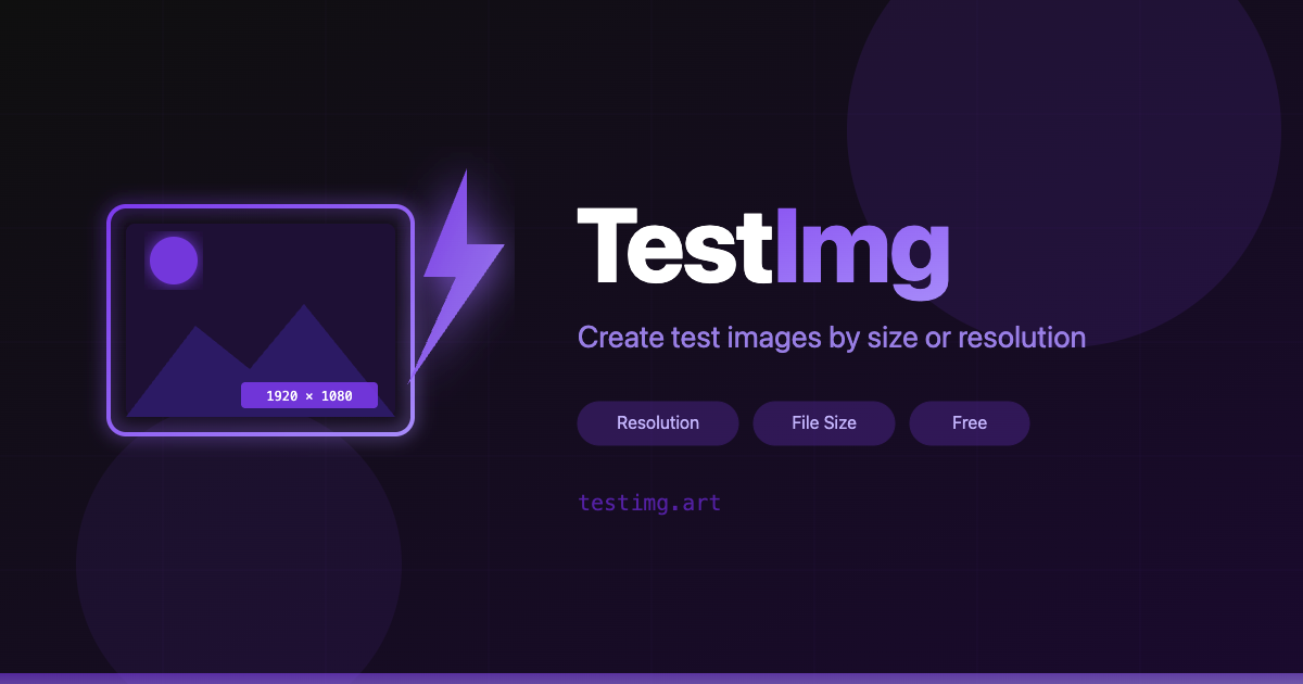 TestImg — Create Test Images by Size or Resolution